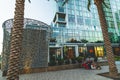 Lane Field Park hotel in San Diego. Night scene, street view