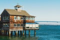 San Diego Pier Cafe. Cafe located in Seaport Village, Marina District of Downtown San Diego Royalty Free Stock Photo