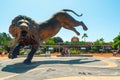 San Diego Zoo Safari Park, Main entrance  with Lion sculpture Royalty Free Stock Photo