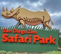 San Diego, California, USA - 3.31.2024: Entrance sign to the Safari Park Zoo. Royalty Free Stock Photo