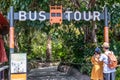 San Diego, California, USA - 5.2022 - Entrance to the bus tour at the zoo. Royalty Free Stock Photo