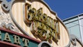 SAN DIEGO, CALIFORNIA USA - 13 FEB 2020: Gaslamp Quarter historic entrance arch sign. Retro signboard on 5th ave. Iconic vintage