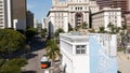 SAN DIEGO, CALIFORNIA USA - 13 FEB 2020: Metropolis urban skyline of downtown. From above aerial view from Horton Plaza, various Royalty Free Stock Photo