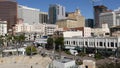 SAN DIEGO, CALIFORNIA USA - 13 FEB 2020: Metropolis urban skyline of downtown. From above aerial view from Horton Plaza, various Royalty Free Stock Photo