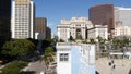 SAN DIEGO, CALIFORNIA USA - 13 FEB 2020: Metropolis urban skyline of downtown. From above aerial view from Horton Plaza, various Royalty Free Stock Photo