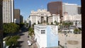 SAN DIEGO, CALIFORNIA USA - 13 FEB 2020: Metropolis urban skyline of downtown. From above aerial view from Horton Plaza, various Royalty Free Stock Photo