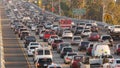 SAN DIEGO, CALIFORNIA USA - 15 JAN 2020: Emergency 911 auto on busy intercity freeway. Paramedic car in traffic jam on highway