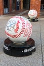 Sculptures of World Series Balls at Petco Park Hall of Fame Plaza