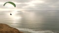 Paragliding. California Torrey Pine cliff or bluff. Paraglider soaring or flying Royalty Free Stock Photo