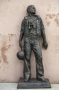 Closeup of man statue at USS San Diego Memorial, San Diego, CA, USA