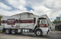 Closeup of EDCO trash pickup truck, San Diego, CA, USA