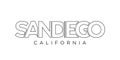 San Diego, California, USA typography slogan design. America logo with graphic city lettering for print and web