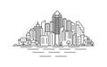 San Diego city, California architecture line skyline illustration. Linear vector cityscape with famous landmarks, city