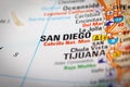 San Diego City on a Road Map