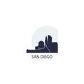 San Diego city skyline silhouette vector logo illustration Royalty Free Stock Photo