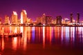 San Diego downtown seen from Coronado at night Royalty Free Stock Photo