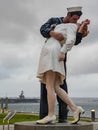 Overcast view of The Kissing Statue