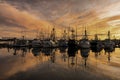 SAN DIEGO, FISHING FLEET SUNSET