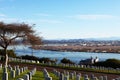 San Diego with Fort Rosecrans National Cemetary in foreground Royalty Free Stock Photo