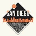 San Diego graphic, t-shirt design, tee print, typography, emblem