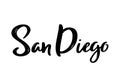 San Diego - hand drawn lettering name of US city.