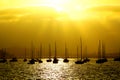 The Golden Hour at San Diego Harbor Royalty Free Stock Photo
