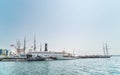 Historic ships docked at Maritime Museum of San Diego on clear day Royalty Free Stock Photo