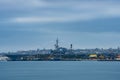 Sunset view of the USS Midway Museum Royalty Free Stock Photo