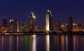 San Diego lights panorama Royalty Free Stock Photo