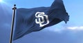 San Diego Padres team flag, american professional baseball - loop