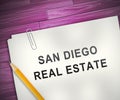 San Diego Real Estate Property Report Depicting Housing In California - 3d Illustration