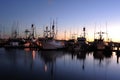 San Diego Seaport Village Harbor sunset tones Royalty Free Stock Photo