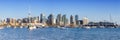 San Diego skyline California downtown panorama banner city sea skyscrapers boats Royalty Free Stock Photo