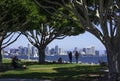 San Diego skyline destination people in park view water and downtown. Royalty Free Stock Photo