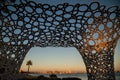 San Diego Skyline through Island Arbor Sculpture