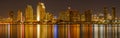 San Diego Skyline at Night Royalty Free Stock Photo