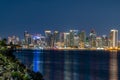 The San Diego Skyline at night Royalty Free Stock Photo