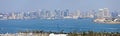 San Diego skyline panorama from Point Loma island California. Royalty Free Stock Photo