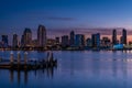 The San Diego Skyline at sunrise Royalty Free Stock Photo