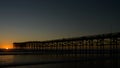 Dusk falls on pier at Pacific Beach Royalty Free Stock Photo