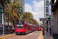 San Diego Trolley Buses Royalty Free Stock Photo