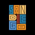 San Diego Typography poster. Template for poster, print, banner, flyer