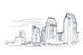 San Diego USA city vector sketch landscape line illustration skyline Royalty Free Stock Photo