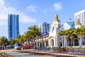 train arrives at Union Station in San Diego, USA Royalty Free Stock Photo