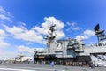 San Diego -USA, 03 13 2014: USS Midway Museum - a real aircraft carrier, fun for the family, a lifetime memory for everyone. The Royalty Free Stock Photo