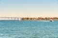 San Diego waterfront with Coronado Bay Bridge on background Royalty Free Stock Photo