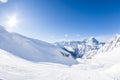 San Domenico, Varzo, Alps, Italy, panorama of the snow-capped mo Royalty Free Stock Photo