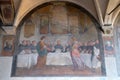 San Dominic in Mensa fed by the Angels, fresco in Santa Maria Novella church in Florence