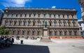 San Fedele Square with Alessandro Manzoni Statue, Mila, Italy.