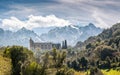 San Francesco convent and mountains at Castifao in Corsica Royalty Free Stock Photo